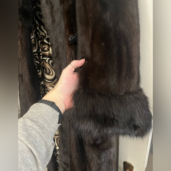 EUVC Stunning Vintage Dark Brown and Blackish Long Swing Mink Jacket - Picture 8 of 11